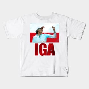 Iga Swiatek Tennis Player #1 US Open Polish Poland Female Tennis Women's Tennis Kids T-Shirt